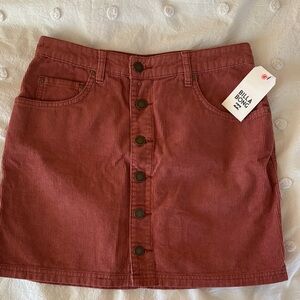 Billabong Rosewood Corduroy Button-Front Midi Skirt